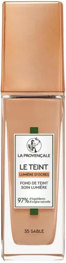 Bio Le Fond de Teint Soin Lumière - 97% d'ingrédients d'origine naturelle - Couvrance Moyenne - Tous Types de Peaux - À l'Huile d'Olive Bio AOP Provence - Teinte : 35 Sable - 30 ml 35 SABLE FR