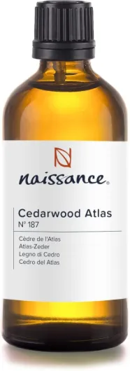 Huile Essentielle De Bois De Cèdre Atlas (No - 187) - 100ml - Pure, Naturelle, Végan, Non Dilué - Pour Aromathérapie, Diffuseur, Humidificateur, Mélange Massage - Arôme Apaisant Bois de cèdre 100 ml (Lot de 1)