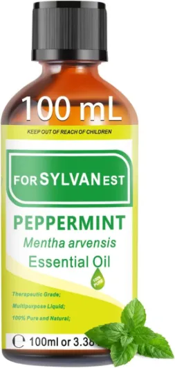 Huile Essentielle de Menthe Poivrée 100ML, Naturelle Huile Non Diluée pour Aromathérapie, Massage, SPA, Soins de la Peau, des Cheveux et des Ongles, Bains, DIY(Peppermint)