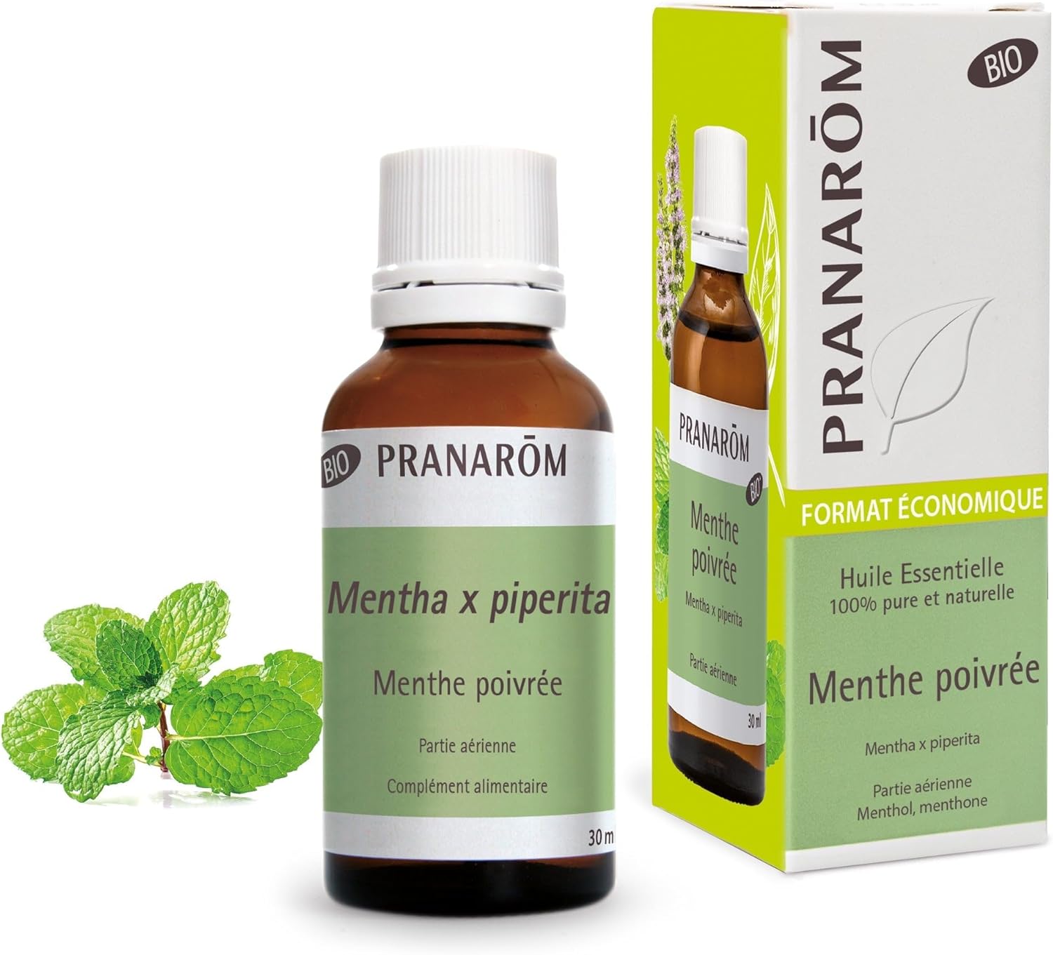 PRANARÔM - Menthe Poivrée BIO - Huile Essentielle Chémotypée - Digestion & Tonus - 100% Pure Et Naturelle - HECT - 30 ml 30 ml (Lot de 1)