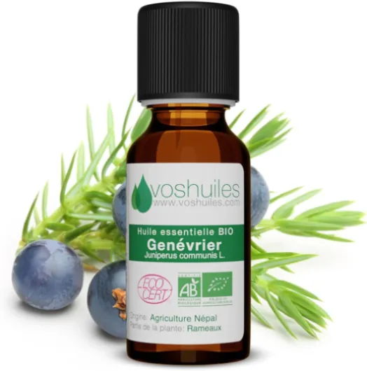 VOSHUILES.COM HUILES ESSENTIELLES & VEGETALES - Huile Essentielle BIO de Genévrier - 10ml Jaune Pale 10 ml (Lot de 1)