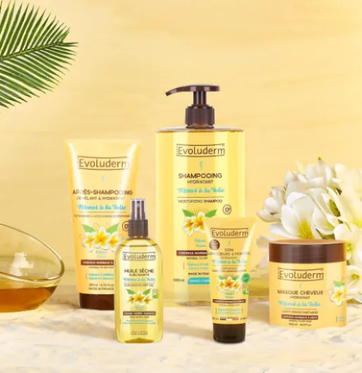 Monoï - Cheveux - Hydratant - Shampoing + Après-Shampoing Démêlant + Masque Cheveux + Huile Sèche Sublimante + Soin Longueurs & Pointes - Origine naturelle - Fabrication Française