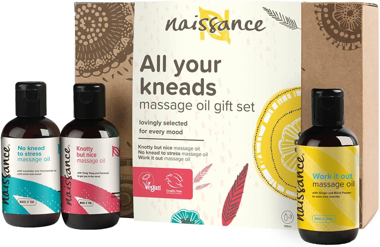Coffret Cadeau Sélection Huile de Massage All your Kneads - (3 x 100ml) - Huile Relaxante, Maux, Apaisante et Douleurs - Pour Peau, Pieds, Corps - Set Pour Femme, Noël