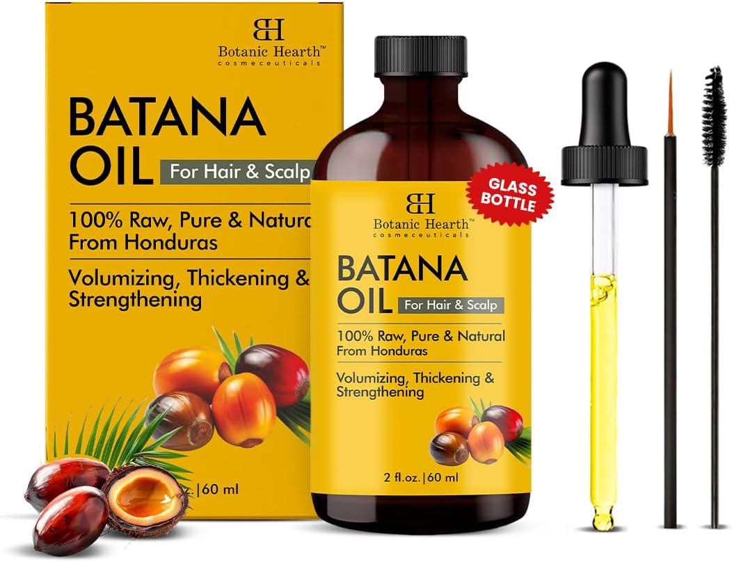 Dr Sebi Huile Botanique pour cheveux - Légère (flacon en verre 59,1 ml) - Huiles 100 % pures et non raffinées du Honduras batana 2 fl oz