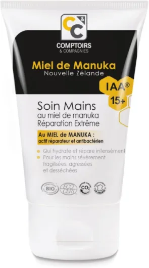 Soin Mains Réparation Extrême au Miel de Manuka IAA15+ - Nourrit et Hydrate - Certifié Bio - 50ml 50 ml (Lot de 1)