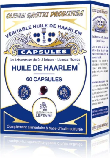 Véritable Huile de Haarlem, 60 capsules originales