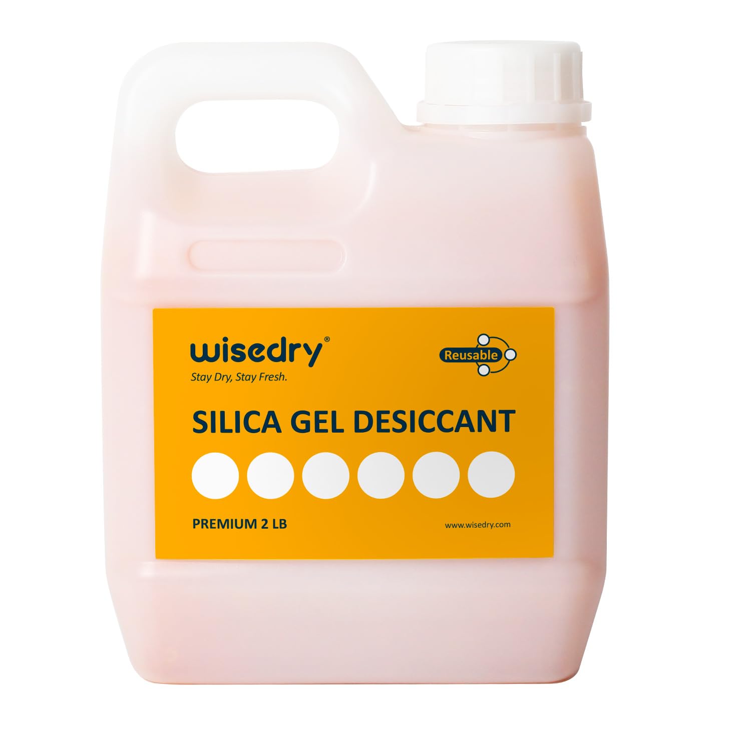 Wisedry Perles déshydratantes en gel de silice réutilisables en vrac avec indication de couleur – 0,9 kg, taille des perles 2-4 mm, rechargeables 2 LBS
