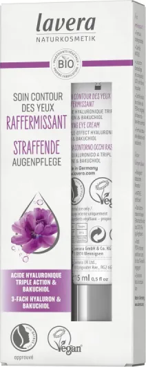 Soin Contour Des Yeaux Raffermissant - anti-âge - Cosmétiques naturels - Ingrédients végétaux bio - Le bakuchiol & L’acide hyaluronique - Vegan - Estompe les rides - 15 ml