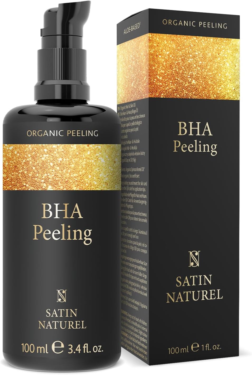 Acide Salicylique Exfoliant 100ml – Peeling Visage BHA à l’Aloe Vera BIO pour Peau Sensible – Gommage Anti-Points Noirs & Imperfections – Soin Visage à l’Acide Salicylique