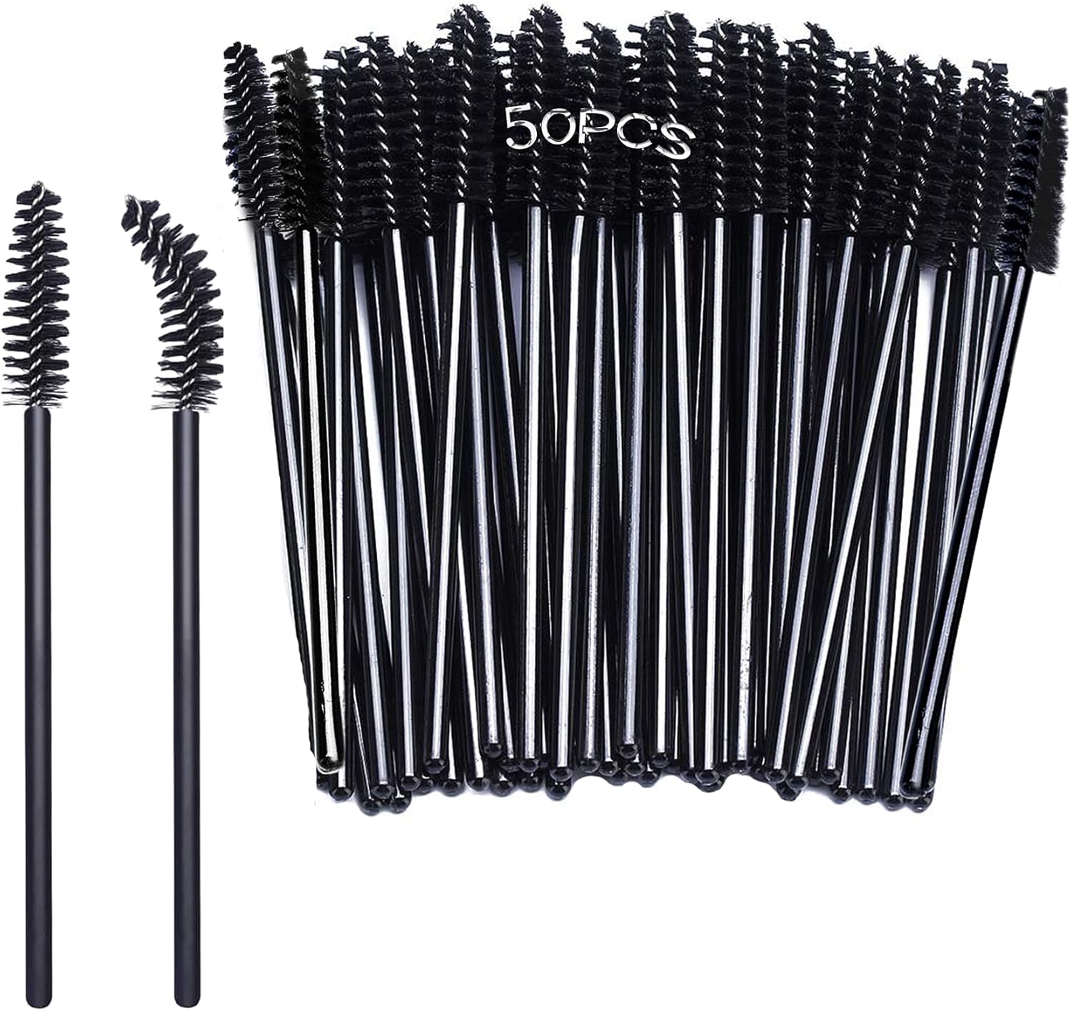 50 Pièces Goupillon Cils, Brosse Sourcils Jetables, Pinceau Cils Outil de Maquillage Mascara applicateur