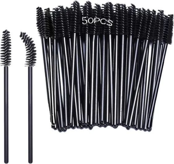 50 Pièces Goupillon Cils, Brosse Sourcils Jetables, Pinceau Cils Outil de Maquillage Mascara applicateur