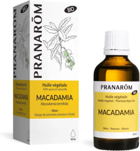 Macadamia BIO - Huile Végétale - Soin des Cheveux, Ongles et Peau - 50 ml 51 ml (Lot de 1) Macadamia