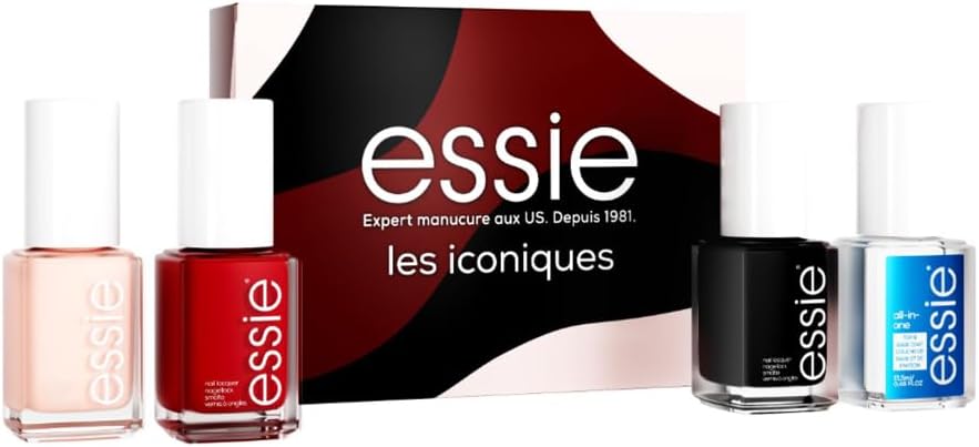 Coffret Les Iconiques - 3 Vernis Grands Formats plus 1 Vernis All-in-One Base, Fortifiant et Top Coat - Longue Tenue et Haute Brillance - Couleur Intense - 4 x 13.5 ml