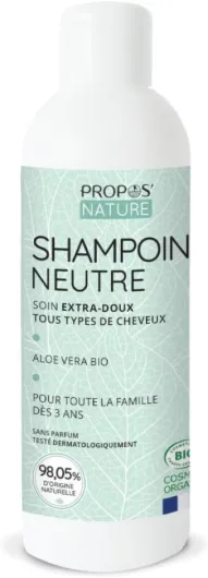 Shampoing neutre Bio - Base de shampoing à personnaliser - A l'Aloe Vera - Fabriqué en France - 200ml - Propos'Nature 200 ml (Lot de 1)
