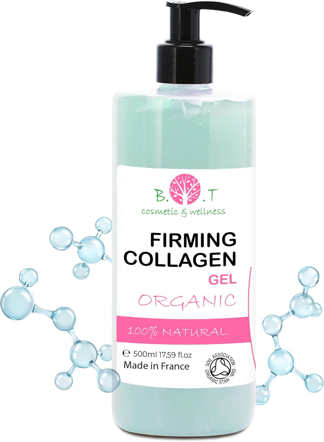 Gel Collagène Marin Bio-Actif Premium Anti-rides - Combler les Rides - Stimulateur de Collagène et Élastine - Raffermissant, Hydratant, Compatible Radiofréquence - 500 ml Sans parfum 500 ml (Lot de 1)