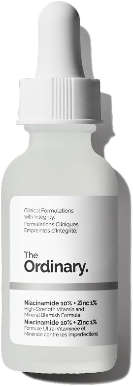 The Ordinary Niacinamide 10% + Zinc 1%, Sérum illuminant et lissant, pour les peaux sujettes aux imperfections, 30 ml Clear 30 ml (Lot de 1)