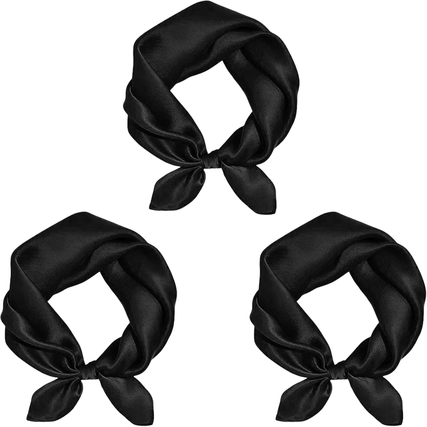 MESU Carré Femme Foulard au style col Noir Taille unique