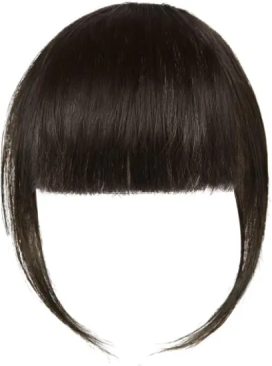 LOPHE Frange à Clip, Bangs Neat Une Extension de Cheveux à Clipser Air Bangs avec Temples, Mini Frange de Cheveux Mode pour Femme à Porter au Quotidien, Marron Noir(A) De vrais cheveux humains A-Marron Noir