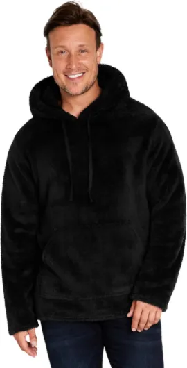 CityComfort Pull Homme Pilou Pilou Sweat Homme à Capuche en Polaire Peluche Sweat Moumoute Fourrure Tailles Adulte Ado du M au 3XL 3XL Noir
