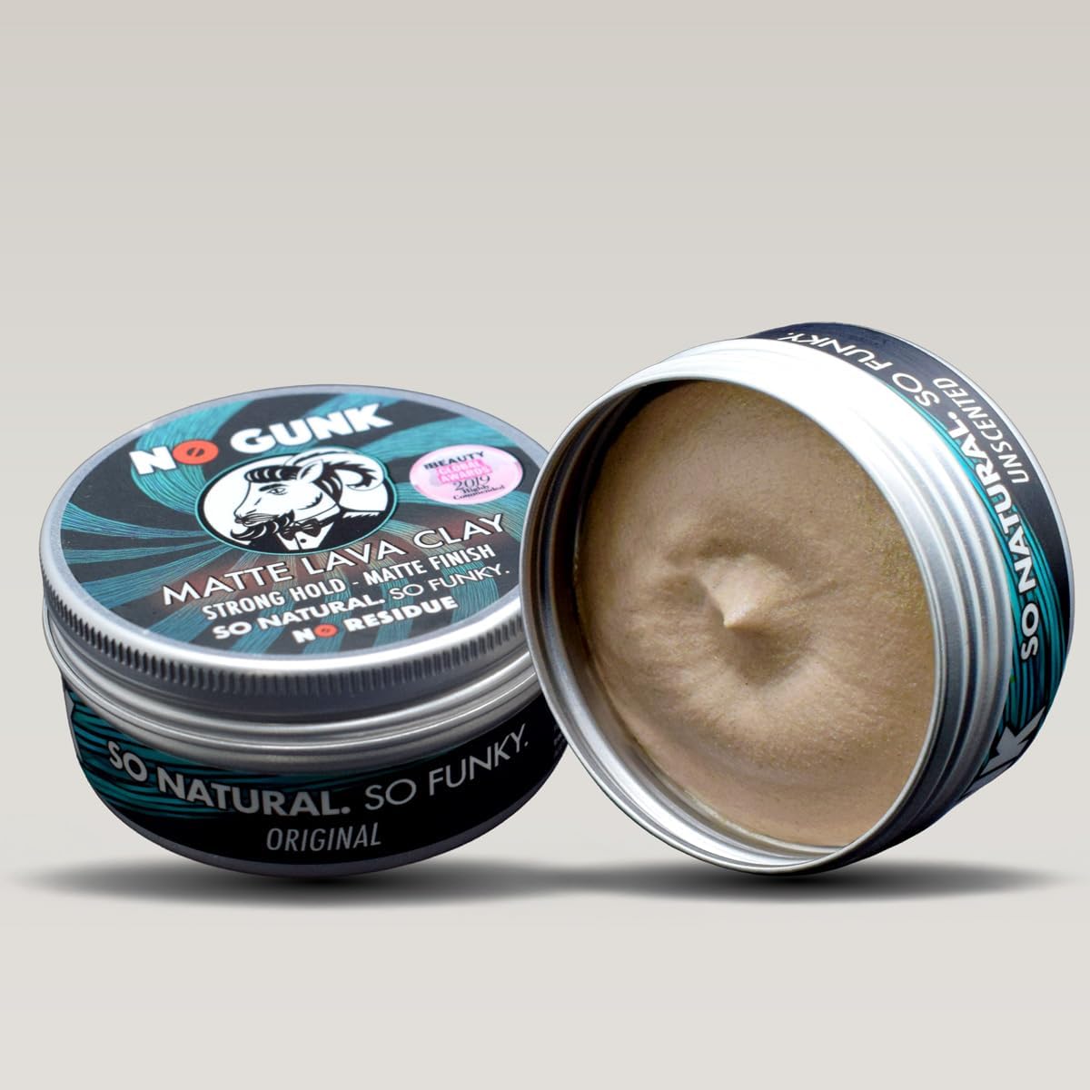 Argile Pâte Cire Coiffante Bio 100% Naturelle pour Cheveux Homme - Tenue Forte - Effet Mat - Matte Lava Clay (Non parfumée, 50g) Sans parfum 50 g (Lot de 1)