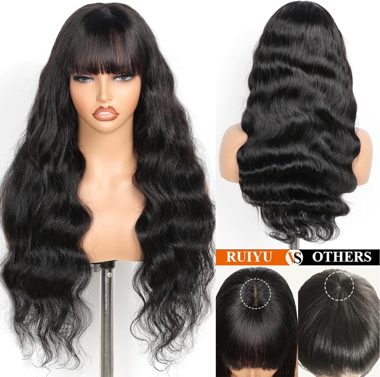 18 Pouces Perruque Cheveux Humain Frange 2x4 Lace Perruque Sans Colle Cheveux Humain Glueless Frange femme Naturelle Brésilien Body Wave Lace Wig Human Hair Couleur Naturelle 18 Pouces Couleur Naturelle