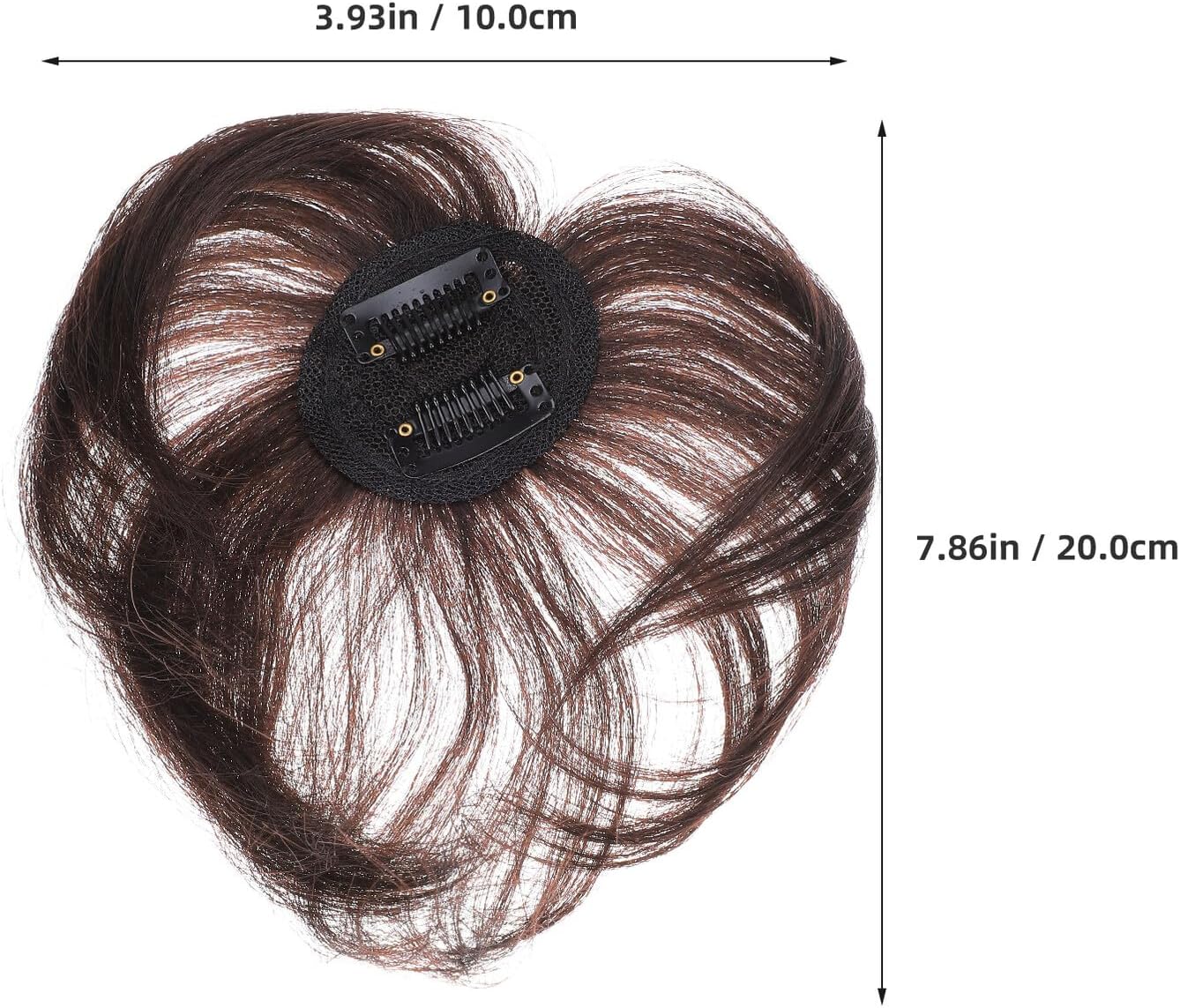 GALPADA Postiche Cheveux Humains Naturel avec Clip Volume Instantané pour Femme Couvre-cheveux Clairsemés Léger et Confortable Extension Cheveux Raides Foncé