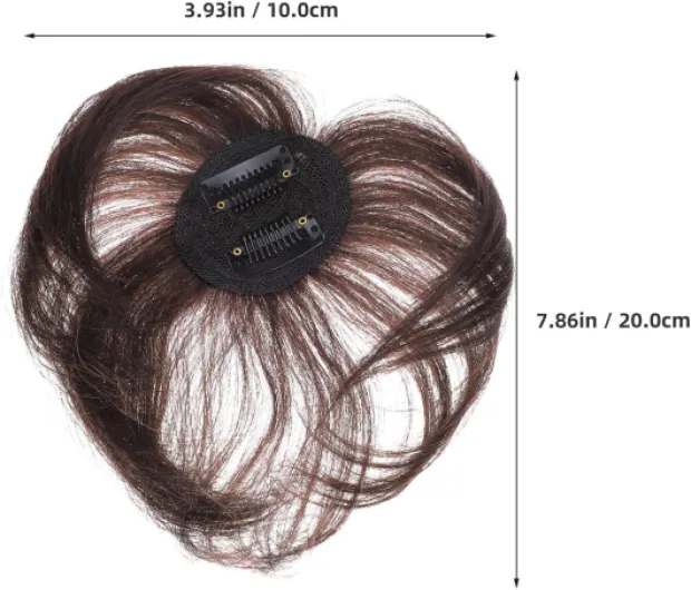 GALPADA Postiche Cheveux Humains Naturel avec Clip Volume Instantané pour Femme Couvre-cheveux Clairsemés Léger et Confortable Extension Cheveux Raides Foncé