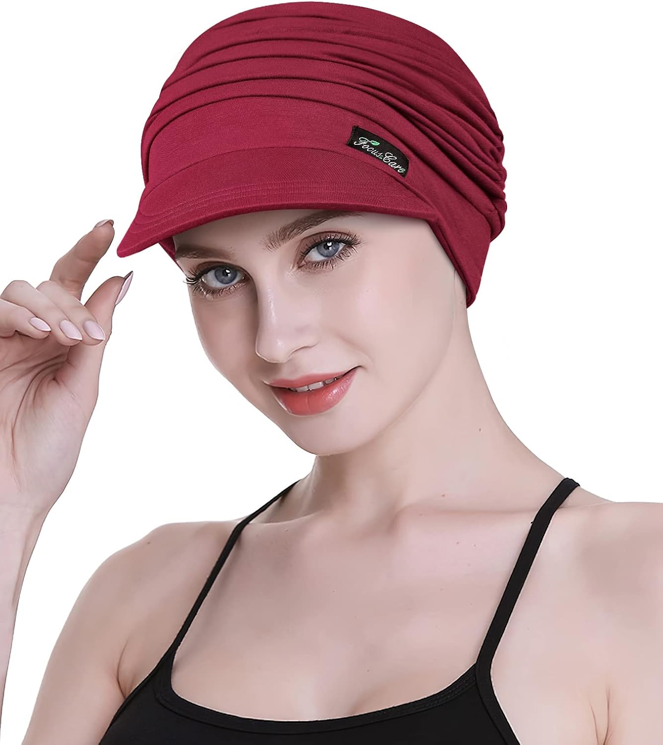 FocusCare Chapeaux Souples pour Les Femmes de la Chimio Light Burgundy