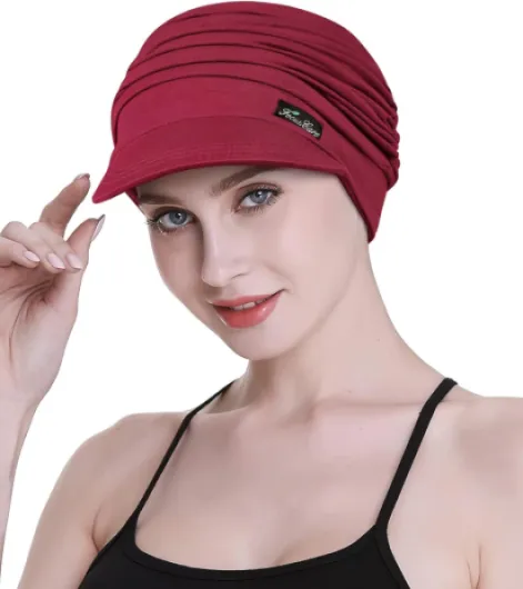 FocusCare Chapeaux Souples pour Les Femmes de la Chimio Light Burgundy