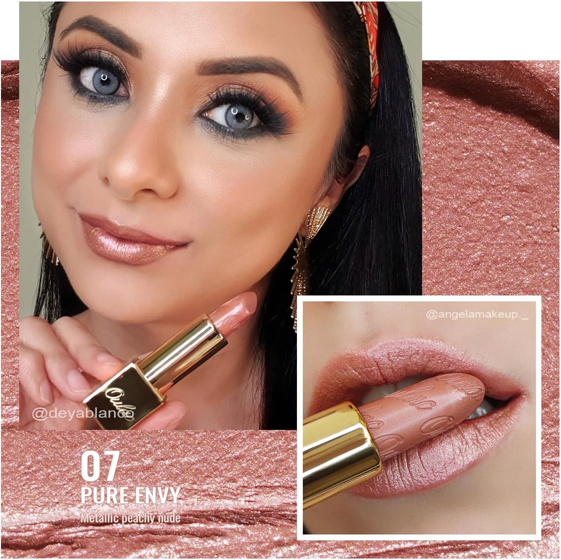 Métallique Briller Rouge à Lèvres, Rouge a Levre Nude Pêche Pailleté à Haut Pigment, Formule Hydratante, Brillant à Lèvres Couvrant Toute la Surface, Vegan 4,3g, Pure Envy(07) Pure Envy(07) 4.3 g (Lot de 1)