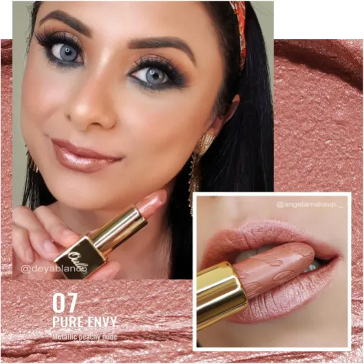 Métallique Briller Rouge à Lèvres, Rouge a Levre Nude Pêche Pailleté à Haut Pigment, Formule Hydratante, Brillant à Lèvres Couvrant Toute la Surface, Vegan 4,3g, Pure Envy(07) Pure Envy(07) 4.3 g (Lot de 1)