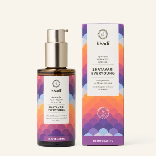 SHATAVARI EVERYOUNG Huile de corps Élixir Ayurvédique - Huile anti-âge - raffermit et revitalise - 100% végétale, naturelle et végane - 100 ml 100 ml (Lot de 1)