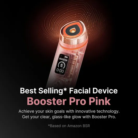 Medicube Age-R Booster Pro Pink - 6-in-1 Real Glass Annealing Device - Glass Skin with Improved Absorption, Shine, Elasticity, Pore Care - LED Skin Care Device - Korean