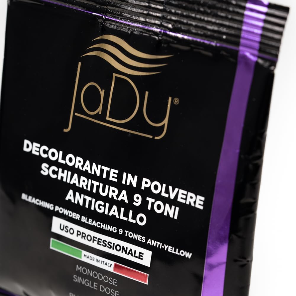 JaDy - Poudre Décolorante Cheveux - Éclaircit jusqu'à 9 Tons - Action avec Huile de Germe de Blé - Usage Professionnel, Blu, 35 g