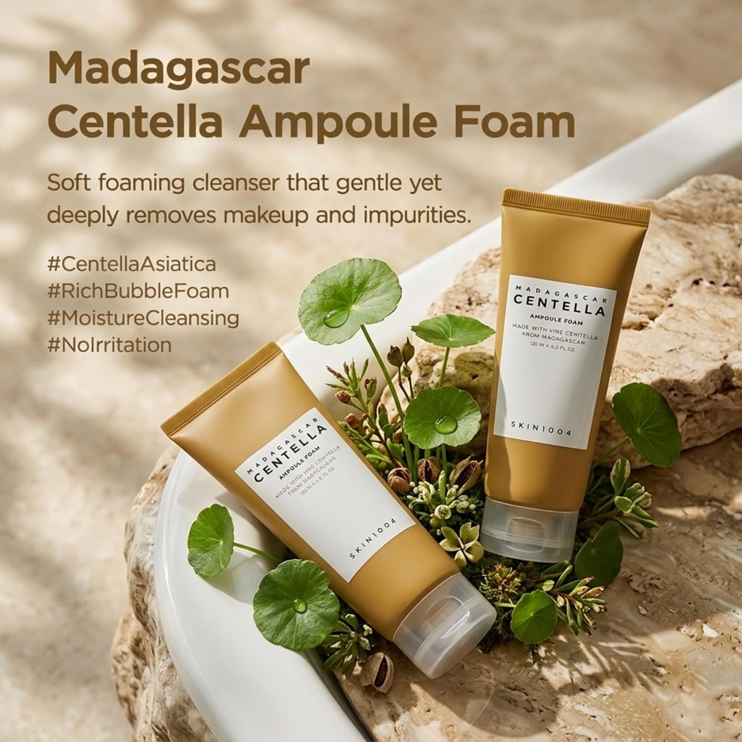 SKIN1004 Madagascar Centella Double Nettoyage – Huile Démaquillante 200 ml + Mousse Nettoyante 125 ml – Routine Coréenne Peaux Sensibles – Bundle Assemblé