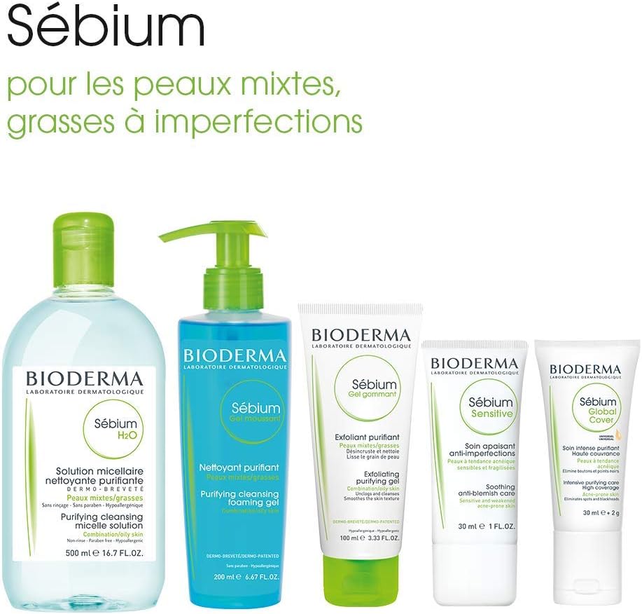 Bioderma Sébium H2O Solution Micellaire Lot de 2 x 500 ml 500 ml (Lot de 2)