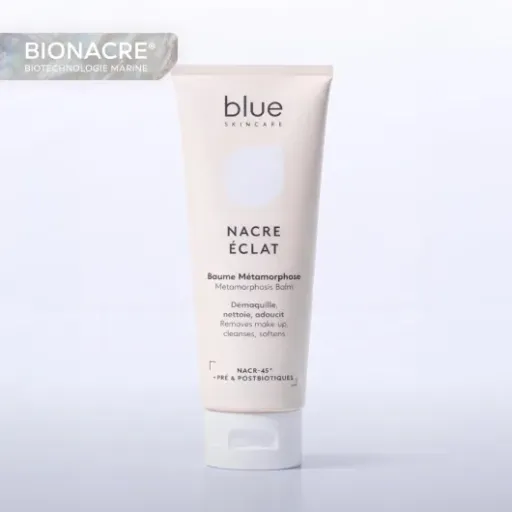 Test Baume Métamorphose Nacre Éclat blue SKINCARE : un démaquillant clean qui fait (presque) tout le boulot