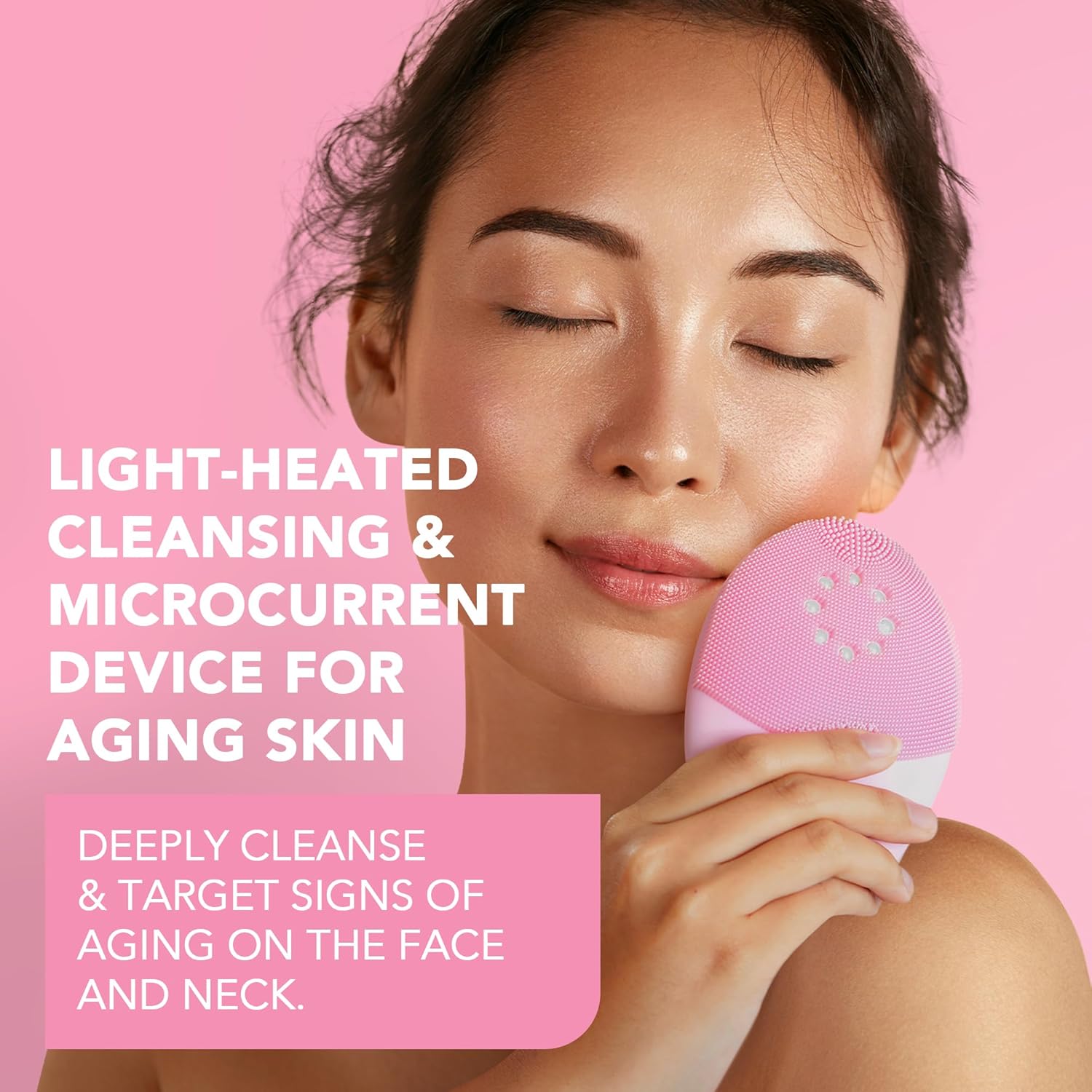 LUNA 4 plus Brosse nettoyante visage - NIR+ masque LED rouge - Brosse silicone nettoyante et raffermissante - Masseur anti-âge - Appareil sculptant à micro-courant - Peau Normale Normal Skin