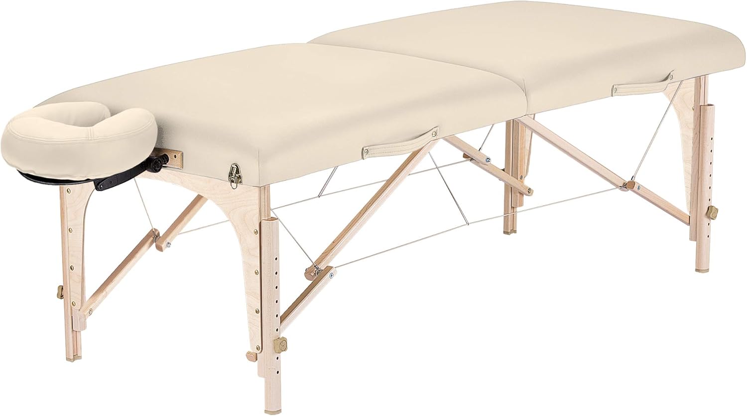 Table de massage mobile Harmony DX REIKI - Ensemble complet en bois d'érable avec appui-tête Deluxe réglable et sac - Qualité aéronautique - Plaques d'extrémité Reiki
