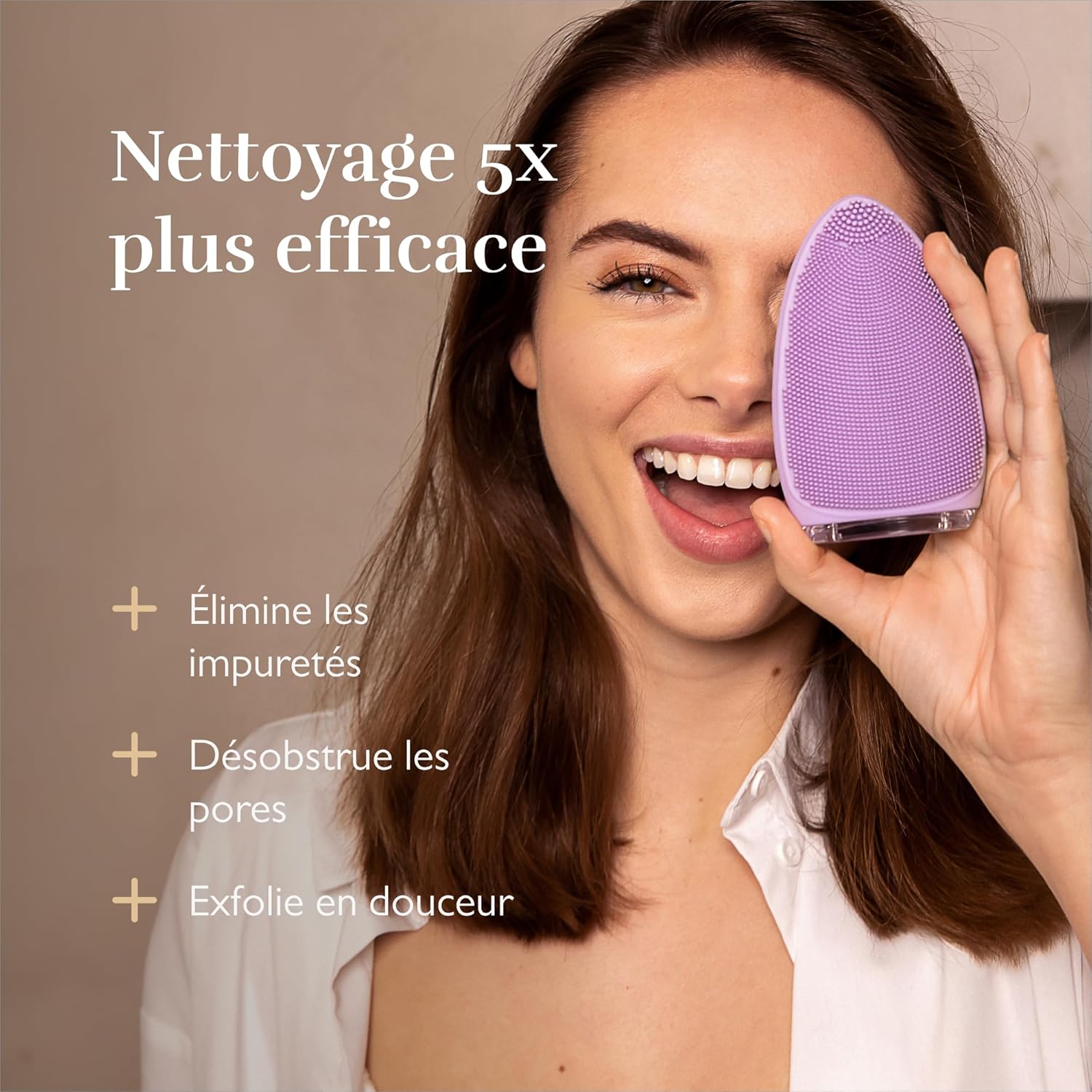 Silk'n Brosse nettoyante visage I Bright I Massage raffermissant et Soins ultra-hygiéniques I élimine en quelques secondes les impuretés et les résidus de maquillage, Lilas
