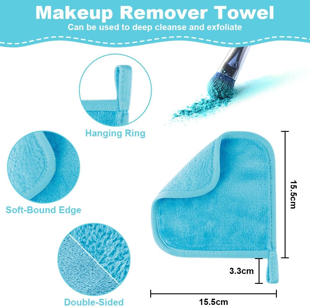 HOTUT lingettes Démaquillantes Réutilisables, 12 Pcs Serviette Microfibre pour le Visage, Instantanément la Saleté avec Juste de I'eau, Lavables, pour le Visage, les Yeux, les Lèvres 12pcs