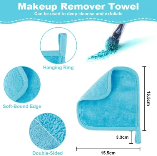 HOTUT lingettes Démaquillantes Réutilisables, 12 Pcs Serviette Microfibre pour le Visage, Instantanément la Saleté avec Juste de I'eau, Lavables, pour le Visage, les Yeux, les Lèvres 12pcs