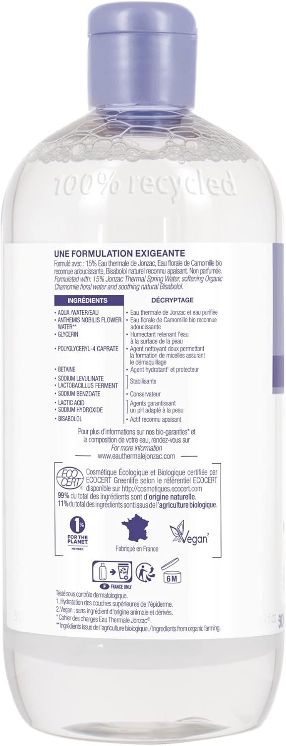 Eau thermale jonzac eau micéllaire apaisante 500ml