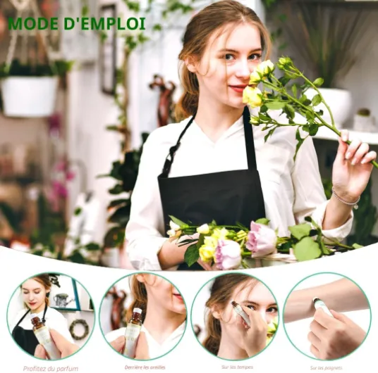 Ensemble D'huiles Essentielles Aromatiques, Prêt à L'emploi, Mélange Pré - séchées Pour Les Soins de la Peau, Pour Usage Domestique, Cadeau de Parfum Relaxant Pour Les Femmes, 6x10ml Stress, Relax, Focus, Respire, Dormir, Calme