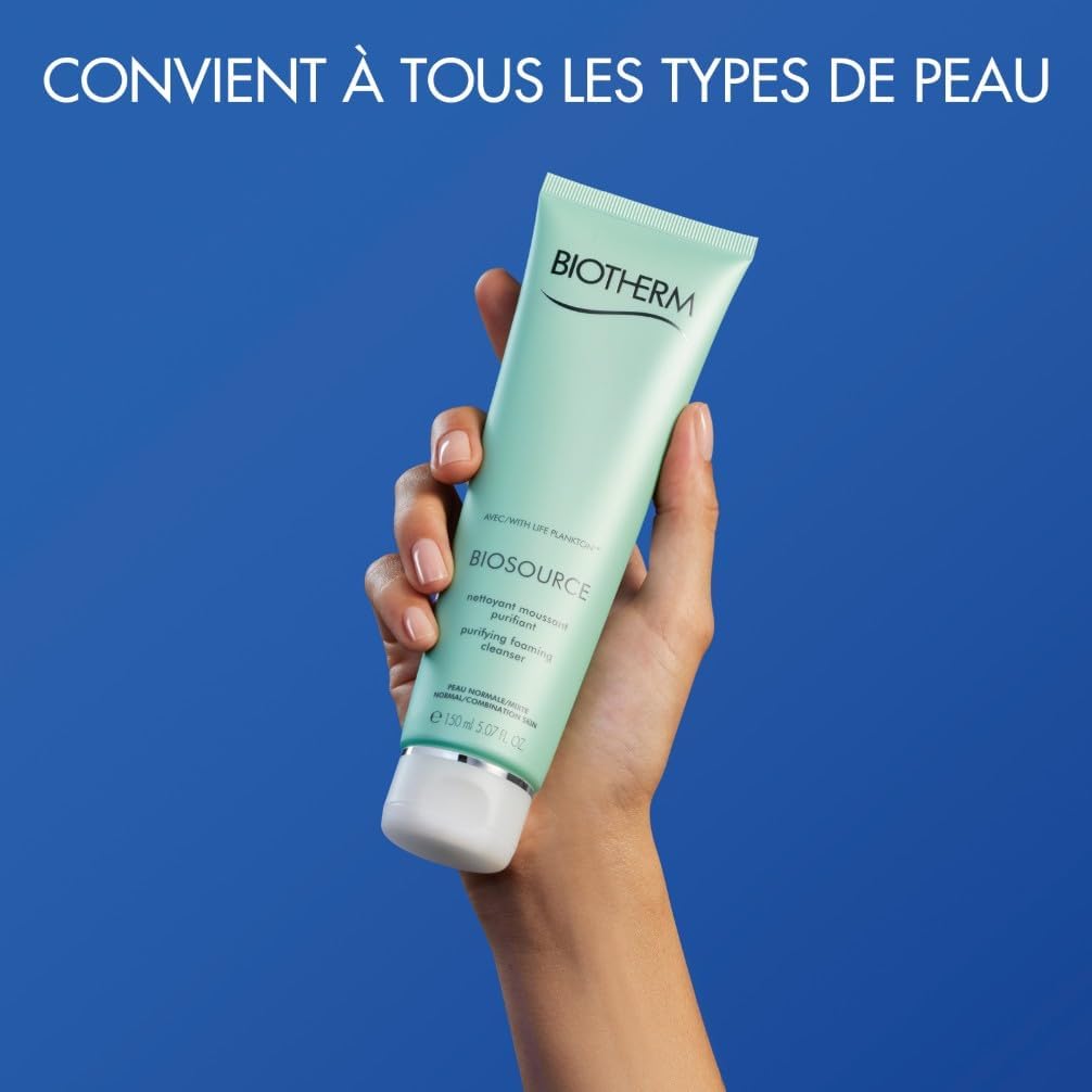 Biotherm, Biosource Gel Nettoyant, Tonifie et Purifie, Enrichi en Biotech Plankton et Zinc, Tous Types de Peau, 150 ml
