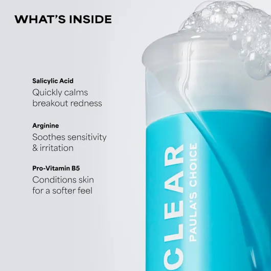 Paula's Choice CLEAR Gel Nettoyant Visage - Nettoie les Pores, Élimine les Excès de Sébum & les Points Noirs - avec Acide Salicylique - Tous Types de Peaux - 177 ml