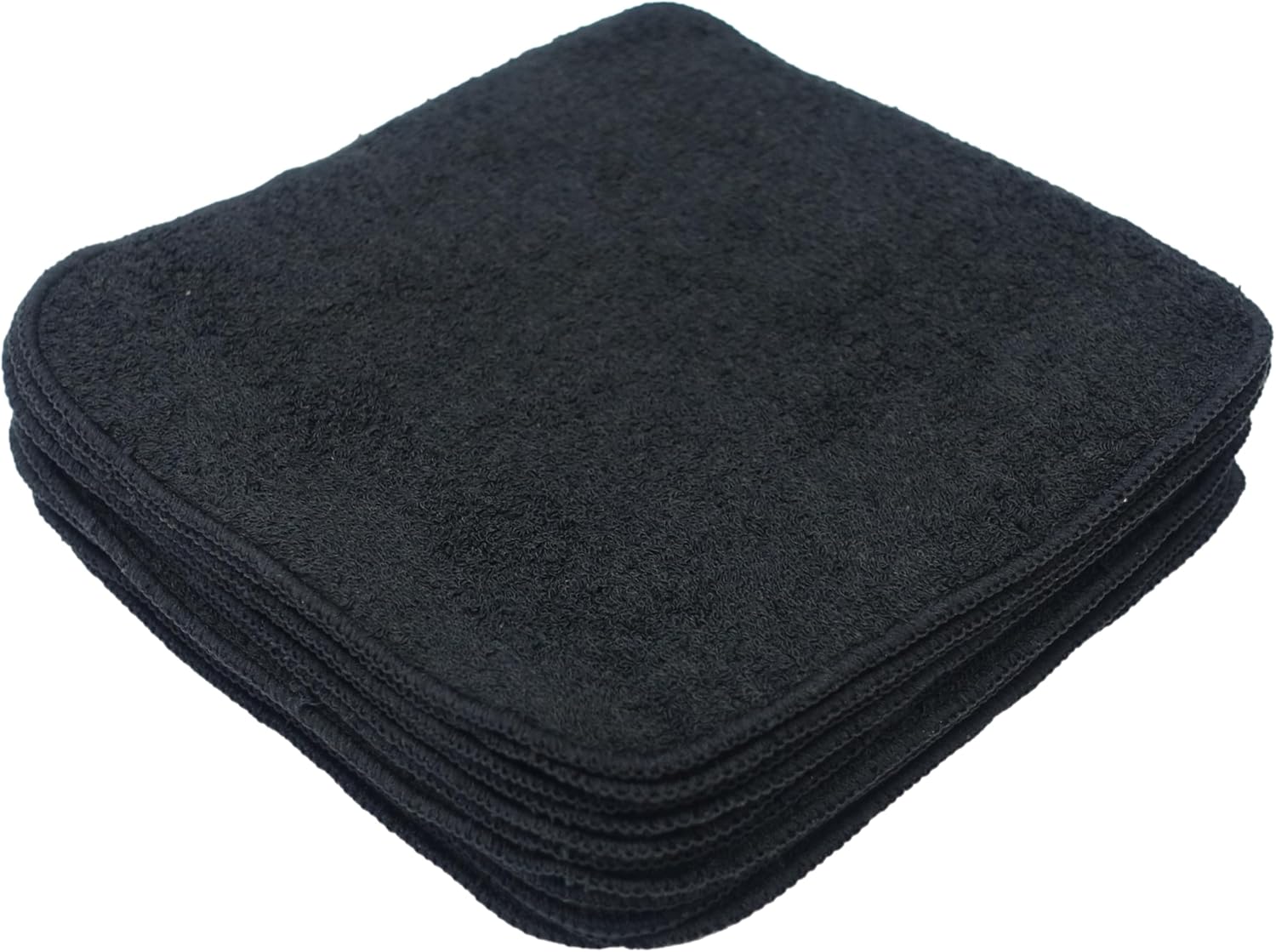 MuslinZ Lingettes éponge en Coton de Bambou 20 x 20 cm, lavables et réutilisables, pour bébé (Noir)