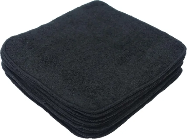 MuslinZ Lingettes éponge en Coton de Bambou 20 x 20 cm, lavables et réutilisables, pour bébé (Noir)