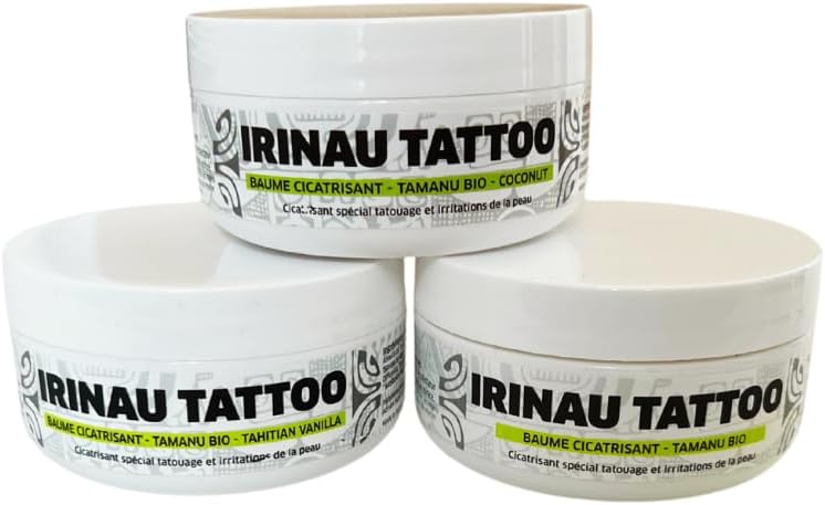 Baume Cicatrisant Tatouage Premium Polynésien Irinau Tattoo BIO – Hydratant Naturel, Apaise et Protège, 60 ml (Coco)