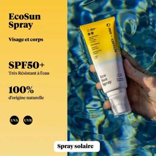 Test Eco Sun Spray SPF 50+ SeventyOne Percent : la crème solaire minérale qui protège bien mais laisse blanc
